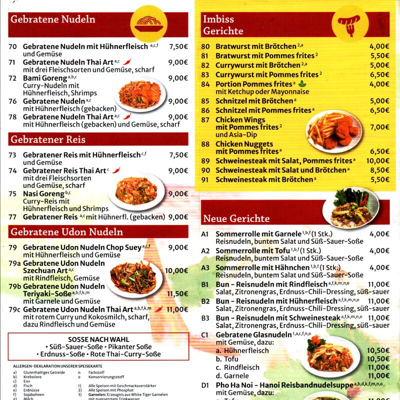 Speisekarte Teil 2